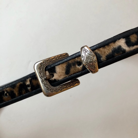 Brighton Leather & Animal Print Belt - Picture 1 of 8